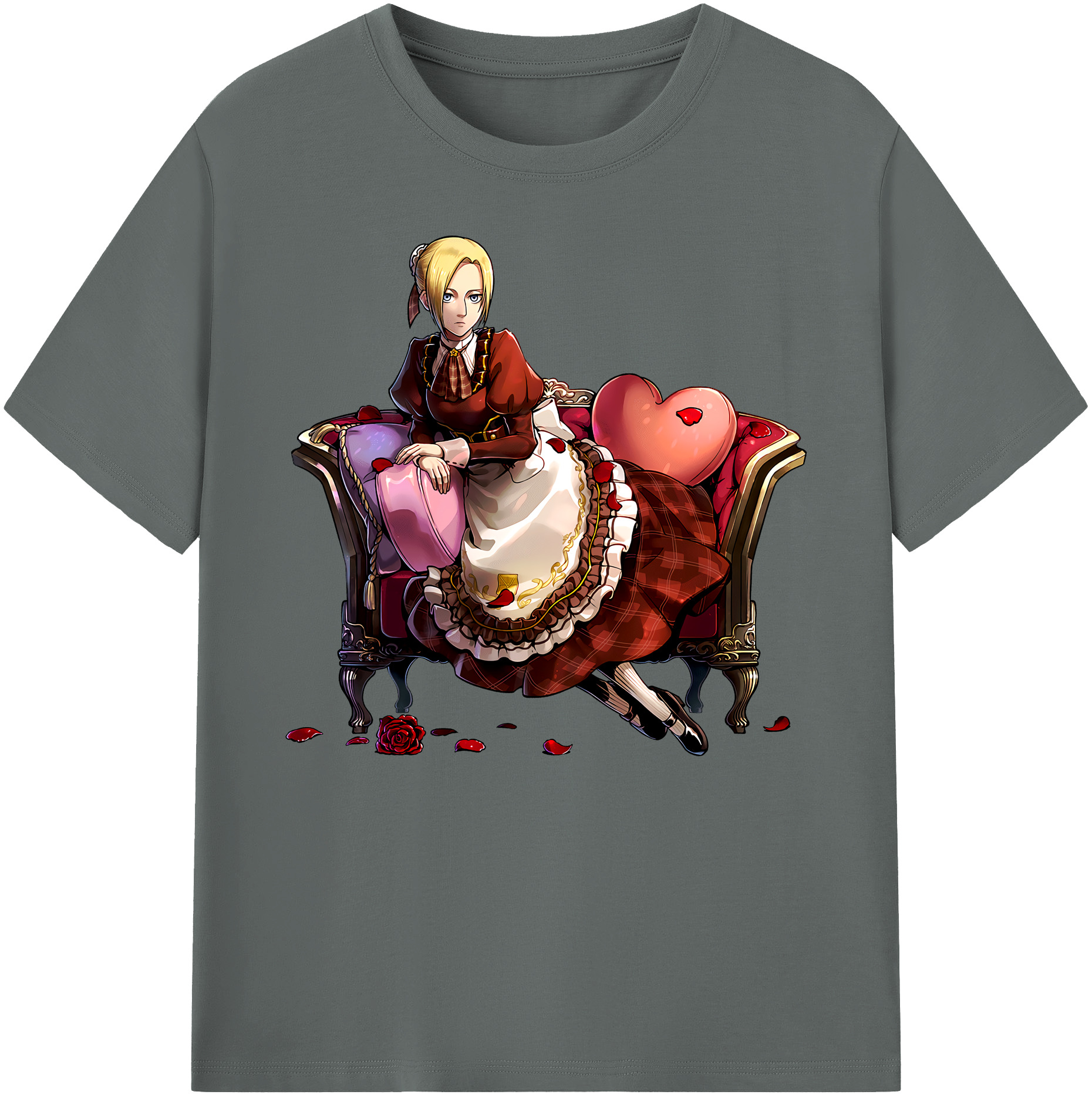 （画像用） 進撃の巨人 アニ・レオンハート Attack on Titan Annie Leonhart 綿100％ メンズ半袖Tシャツ｜肌触りやわらか＆通気性